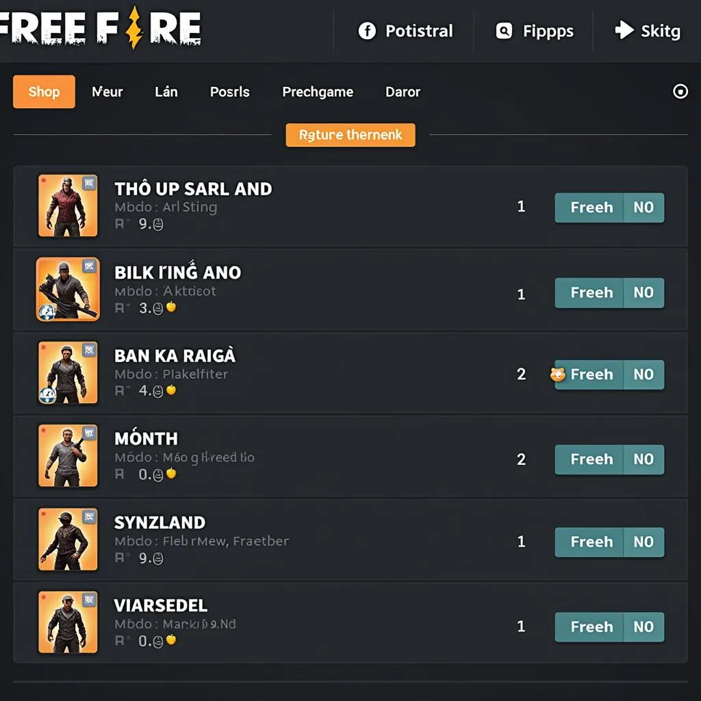 Hình ảnh shop acc free fire 9k