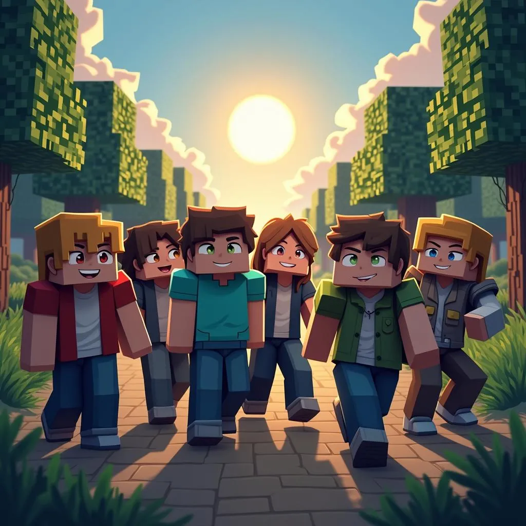 Game thủ tham gia máy chủ Minecraft