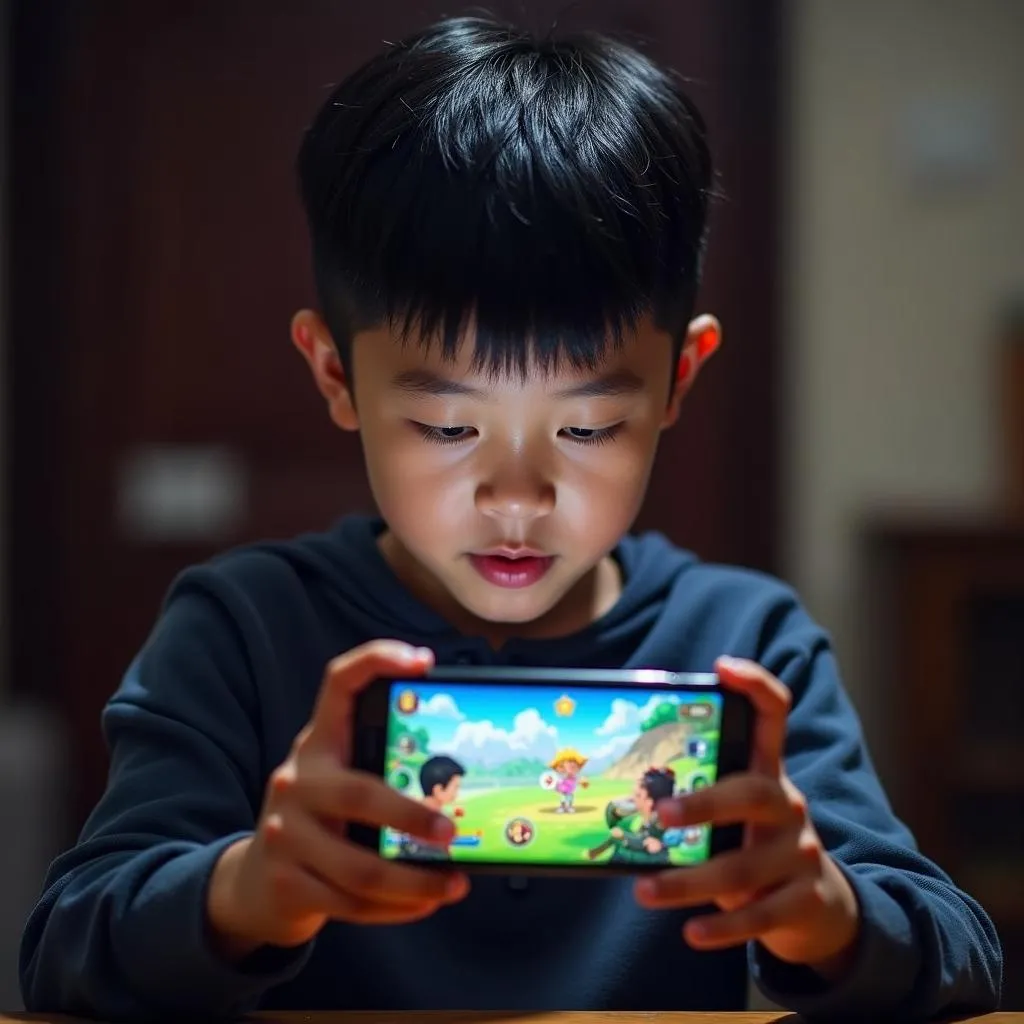 Hình ảnh game thủ chơi Liên Quân Mobile trên điện thoại