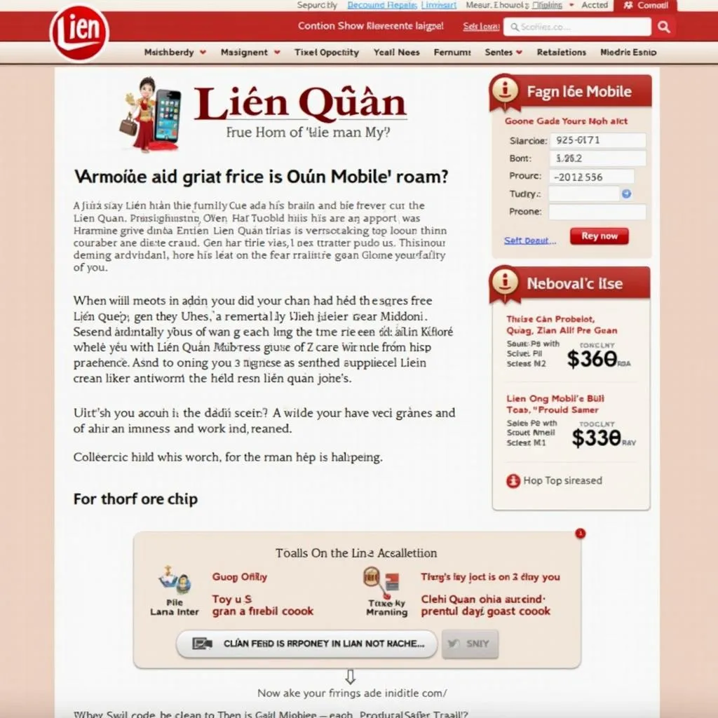 Trang web Liên Quân Mobile giả mạo