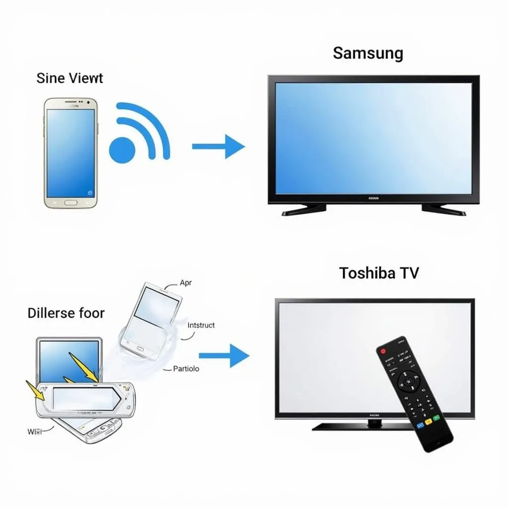 Cách kết nối điện thoại Samsung với tivi Toshiba