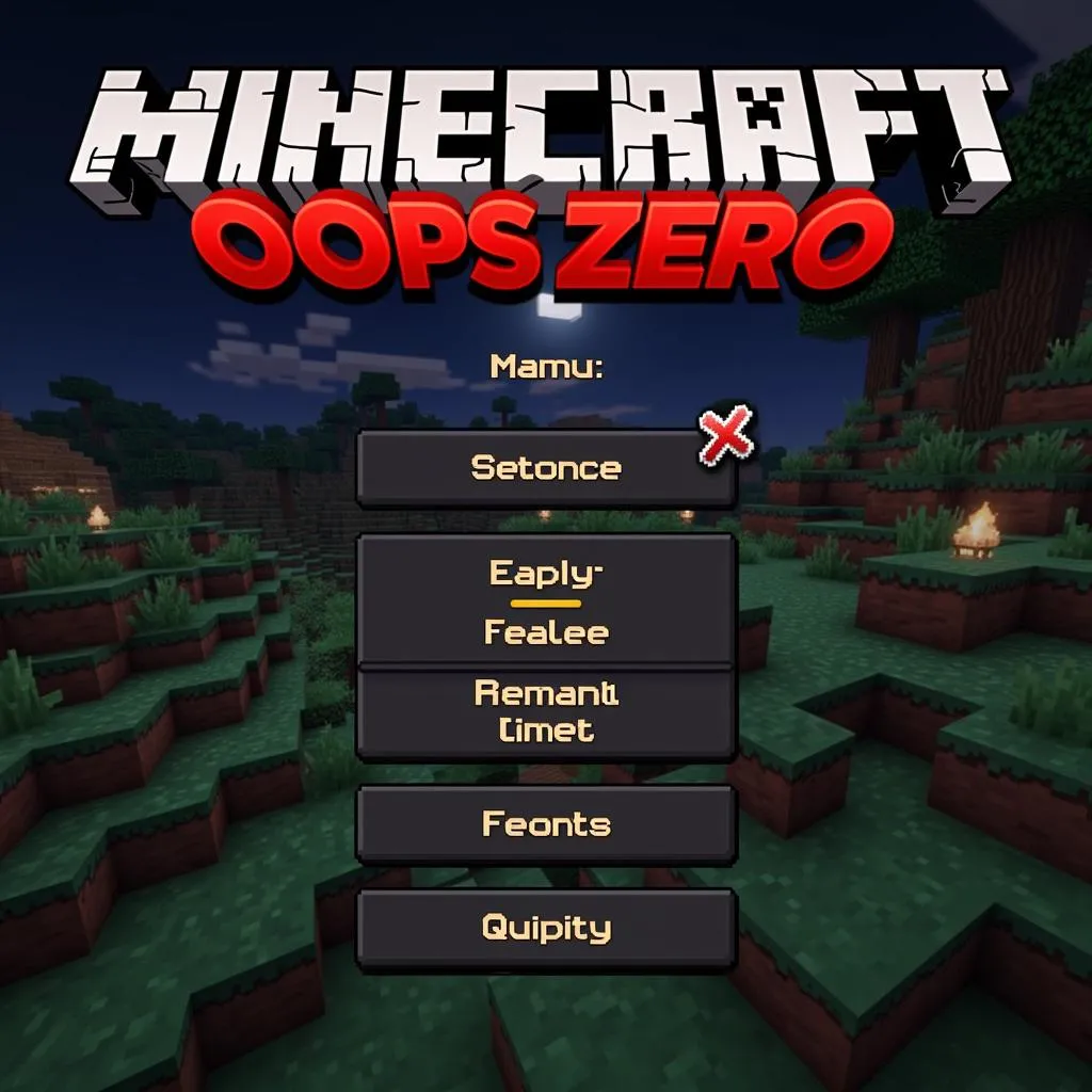 Giao diện Minecraft Oops Zero