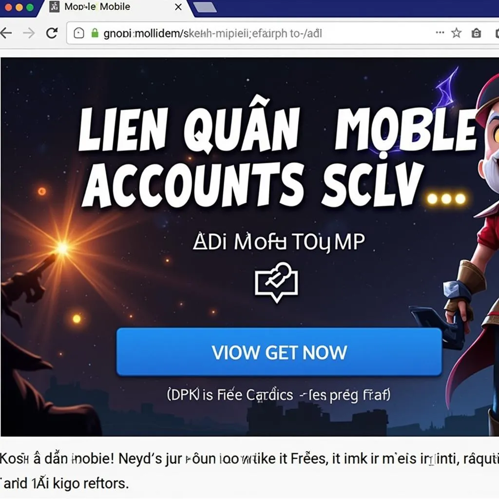 Trang web giả mạo tài khoản Liên Quân